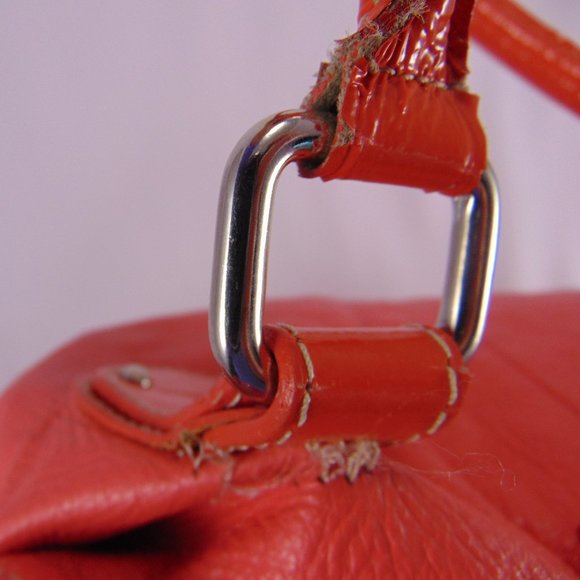 INNUE' Italy Fire Coral Soft Leather Hobo Bag - Picture 10 of 15